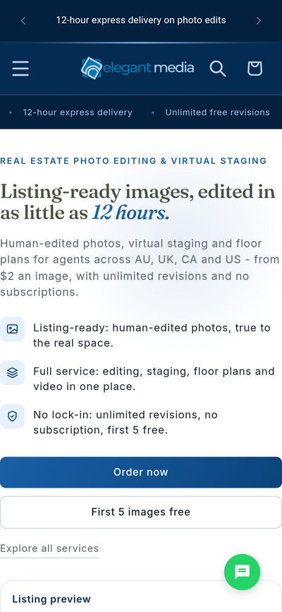 Elegant Media Solutions website on mobile, by Rukxi